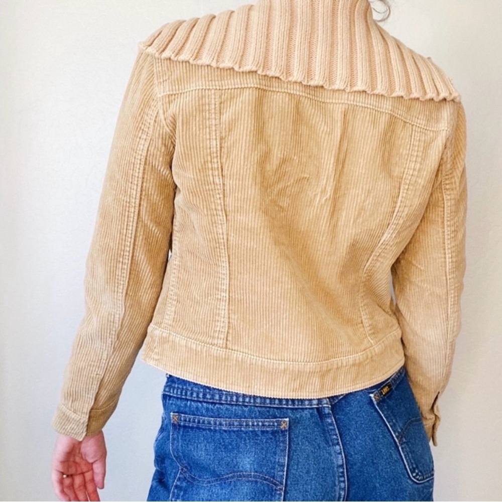Vintage 90s J. Crew Tan Corduroy Jacket w/Knit Collar - Picture 10 of 10